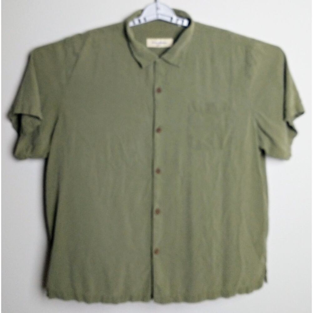 Tommy Bahama 100% Silk Button Down Shirt. Men's XXL. Brown